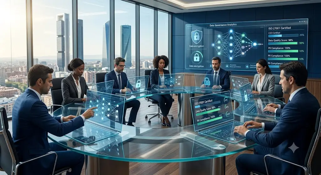 Implementación de la norma ISO 42001 para la gobernanza de la inteligencia artificial corporativa.